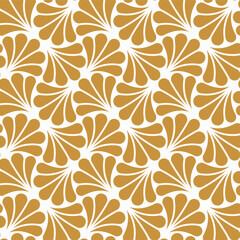 Vector Floral Art Nouveau Seamless Pattern. Geometric decorative leaves texture. Retro stylish background. 