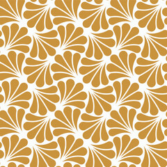 Vector Floral Art Nouveau Seamless Pattern. Geometric decorative leaves texture. Retro stylish background. 