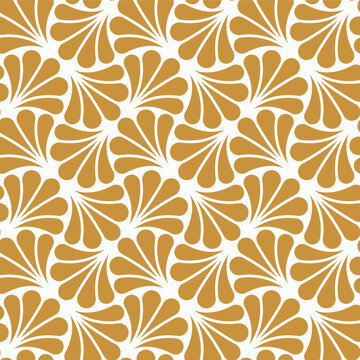 Vector Floral Art Nouveau Seamless Pattern. Geometric decorative leaves texture. Retro stylish background. 