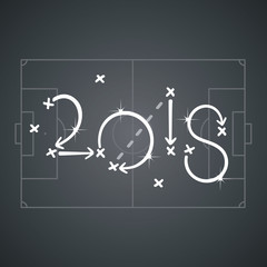 Soccer New Year strategy 2018 black board background