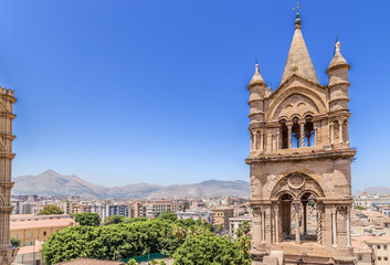 Fototapeta na wymiar Palermo, Sicily, Italy. The Cathedral and view of the city