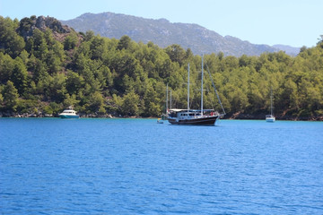calm sea tourist yacht
