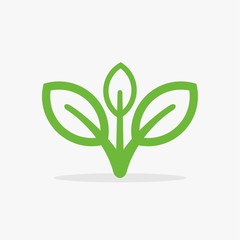 green leaf icon logo
