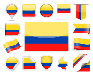 Colombia Flag Vector Set