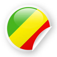 Fototapeta premium Congo Flag Vector Round Corner Paper Icon