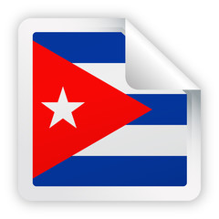 Cuba Flag Vector Square Corner Paper Icon