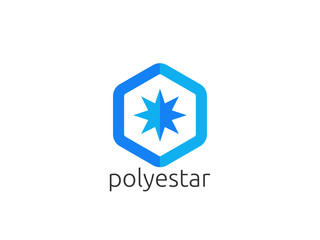 Abstract star sun polygon logo icon. creative apps modern corporate design concept vector illustration