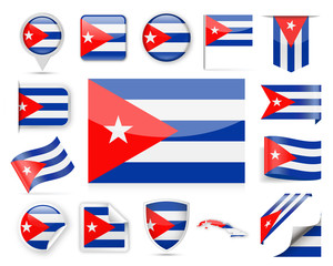 Cuba Flag Vector Set