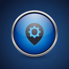 Push Button - Dark Blue Web Icon