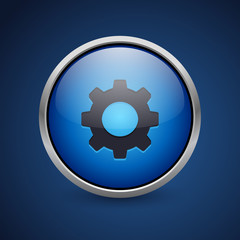 Push Button - Dark Blue Web Icon