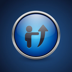 Push Button - Dark Blue Web Icon