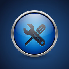 Push Button - Dark Blue Web Icon