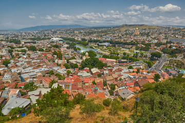 Fototapeta na wymiar Panoramic View over Tbilisi Center