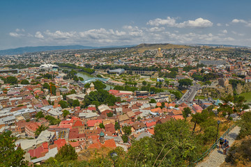 Fototapeta na wymiar Panoramic View over Tbilisi Center