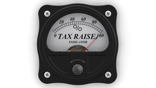 Tax raise indicator in action. Analog indicator showing the level of tax raise. Footage video