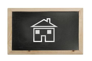 Haus auf Tafel