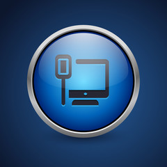 Push Button - Dark Blue Web Icon