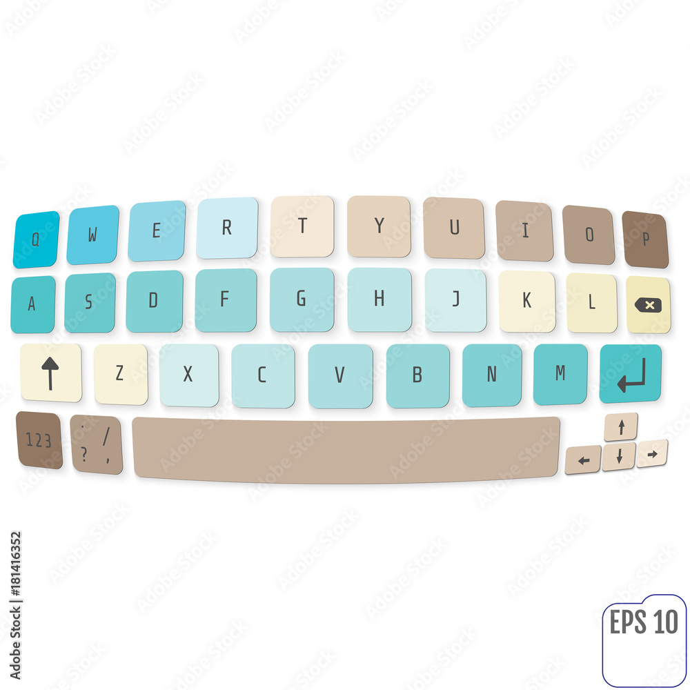 Fototapete compact virtual keyboard vector illustration. vector modern keyboard.