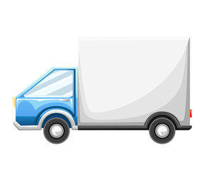 Truck delivery vector illustration isolated on background. Truck car in flat style. Trucking and delivery concept design. Web site page and mobile app design