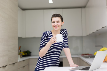 woman drinking coffee enjoying relaxing lifestyle