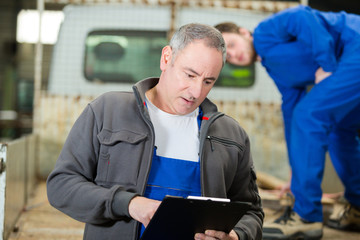 people working in the factory transport industry