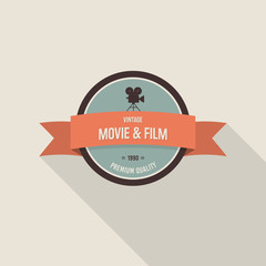 Movie badge and label design vintage retro style