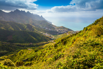 Obraz premium Taganana village at sunset Tenerife