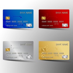Modern credit card template design. With inspiration from the abstract. Vector illustration.Glossy plastic style.