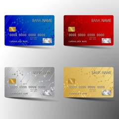 Modern credit card template design. With inspiration from the abstract. Vector illustration.Glossy plastic style.