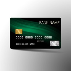 Obraz premium Modern credit card template design. With inspiration from the abstract. Vector illustration.Glossy plastic style.
