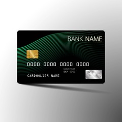 Modern credit card template design. With inspiration from the abstract. Vector illustration.Glossy plastic style.
