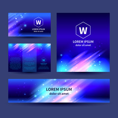 Set of abstract background or business card templates, vector illustration