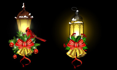 Christmas decoration with street light