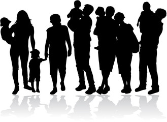 Vector silhouette of family.