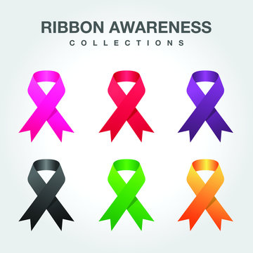 Ribbon Awareness Illustration Sets