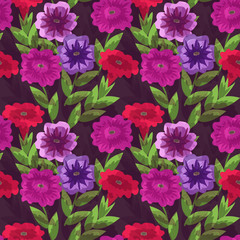 Seamless petunias pattern