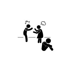 parents quarrel with a child icon