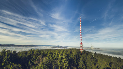 radio tower on a hill
