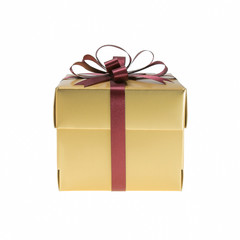 Christmas gold gift box.