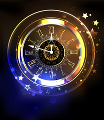 Luminous clock with stars