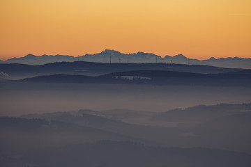 Obraz premium austrian alp sunset