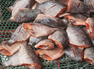Dried fish expose to sun for a long time, Food are ready to eat.