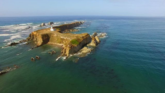 Cape Arago Oregon Coast Landscape Gregory Point Aerial View