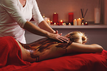 Spa treatment. Massage with moisturizing mask