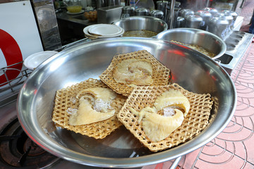 Raw shark fin for sell in a local restuarant at Yaowarat, Bangkok, Thailand