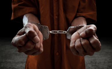 Arrested man in handcuffs