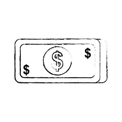 money banknote dollar cash currency icon vector illustration