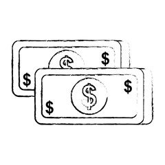 money banknote dollar cash currency icon vector illustration