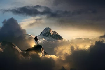 Foto auf Acrylglas Bergsteigen Bergsteiger 
