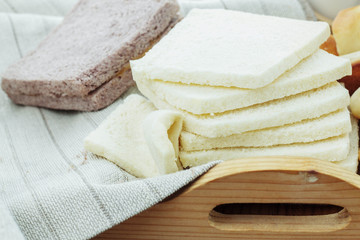 breads on tray.